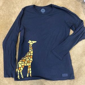 Life is Good giraffe long sleeve tshirt